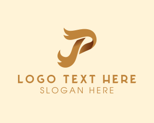 Elegant Cursive Ribbon  logo