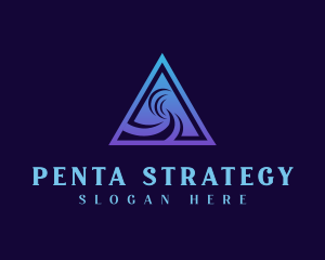 Geometric Triangle Pyramid logo design