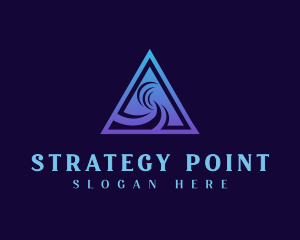 Geometric Triangle Pyramid logo design