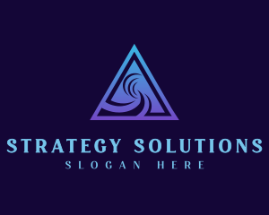 Geometric Triangle Pyramid logo design