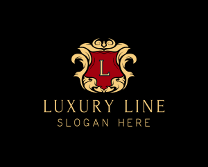 Luxurious Wreath Shield Monarch logo design