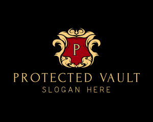 Luxurious Wreath Shield Monarch logo design