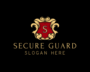 Luxurious Wreath Shield Monarch logo design