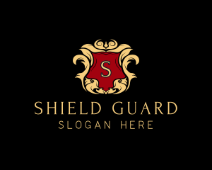 Luxurious Wreath Shield Monarch logo design