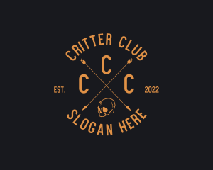 Hipster Skull Club logo design