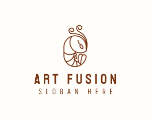 Minimalist Shrimp Line Art logo