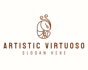 Minimalist Shrimp Line Art logo design