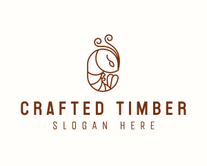 Minimalist Shrimp Line Art logo design