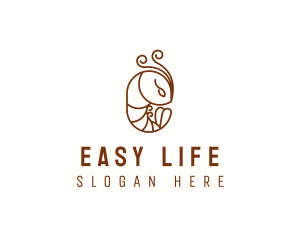 Minimalist Shrimp Line Art logo design