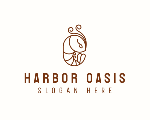 Minimalist Shrimp Line Art logo design