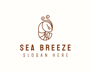 Minimalist Shrimp Line Art logo design