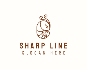 Minimalist Shrimp Line Art logo design