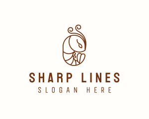 Minimalist Shrimp Line Art logo design