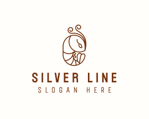 Minimalist Shrimp Line Art logo design