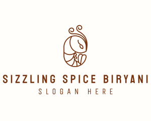 Minimalist Shrimp Line Art logo design