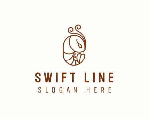 Minimalist Shrimp Line Art logo design