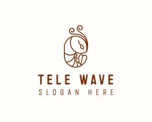 Minimalist Shrimp Line Art logo design