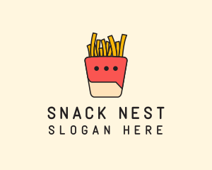 French Fries Chat  logo design