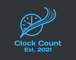 Blue Wave Clock  logo design