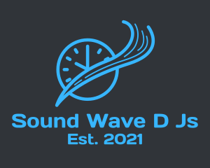 Blue Wave Clock  logo design