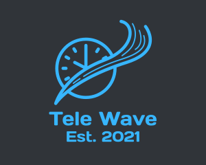 Blue Wave Clock  logo design