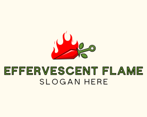 Flame Chili Knife logo design