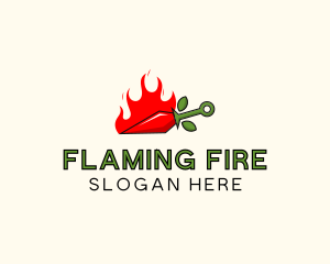 Flame Chili Knife logo design