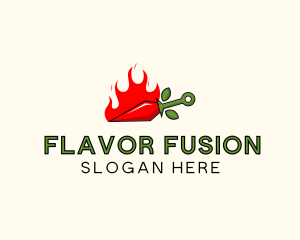 Flame Chili Knife logo design