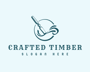 Chisel Woodwork Carpenter logo design