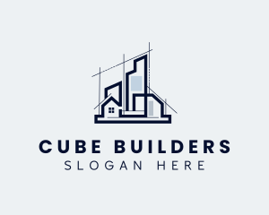 Building Property Blueprint logo design