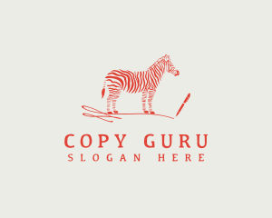 Writer Pen Zebra logo design