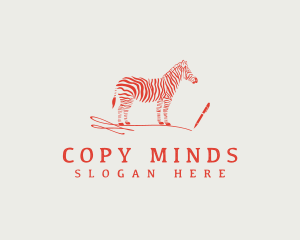 Writer Pen Zebra logo design