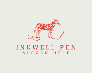 Writer Pen Zebra logo design