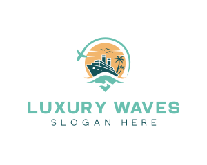 Travel Location Pin Cruise logo design