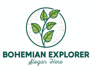 Green Tropical Leaves logo design