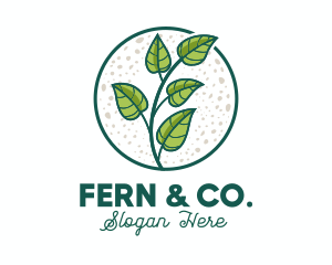 Green Tropical Leaves logo design