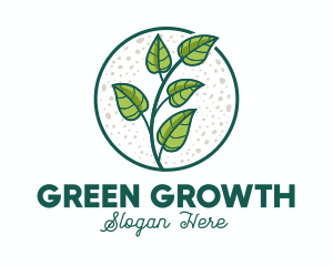 Green Tropical Leaves logo design