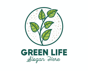 Green Tropical Leaves logo design