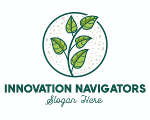 Green Tropical Leaves logo design