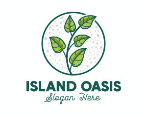 Green Tropical Leaves logo design