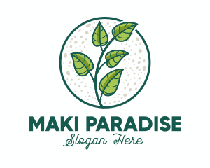 Green Tropical Leaves logo design