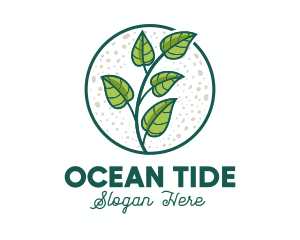 Green Tropical Leaves logo design