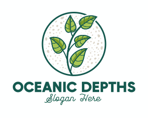 Green Tropical Leaves logo design