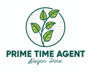 Green Tropical Leaves logo design