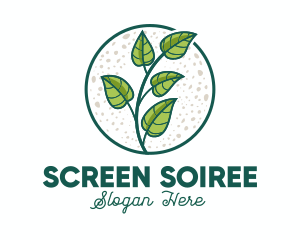 Green Tropical Leaves logo design