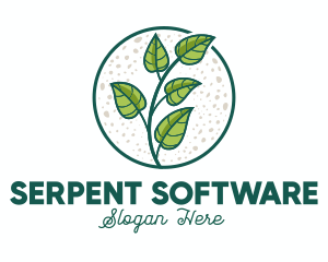 Green Tropical Leaves logo design