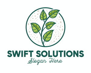 Green Tropical Leaves logo design