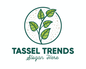 Green Tropical Leaves logo design