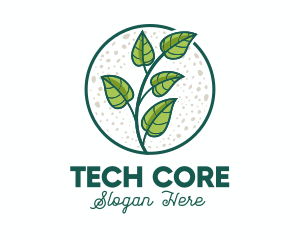 Green Tropical Leaves logo design