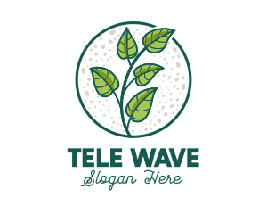 Green Tropical Leaves logo design